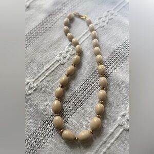 Vintage Napier Cream Necklace- signed Napier Pat Pend